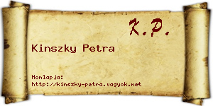 Kinszky Petra névjegykártya